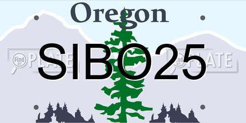 SIBO25 Oregon License Plate