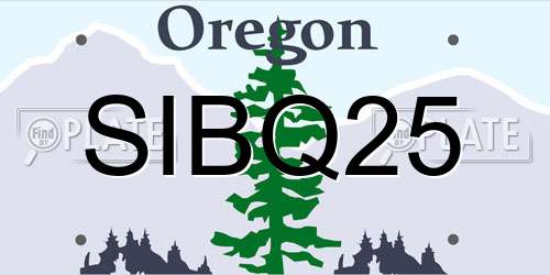 SIBQ25 Oregon License Plate