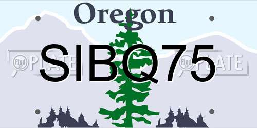 SIBQ75 Oregon License Plate