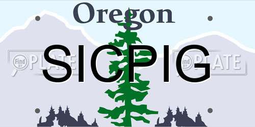 SICPIG Oregon License Plate