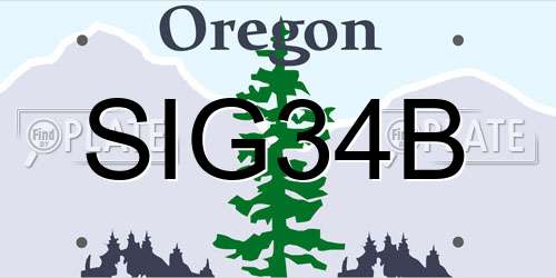 SIG34B Oregon License Plate