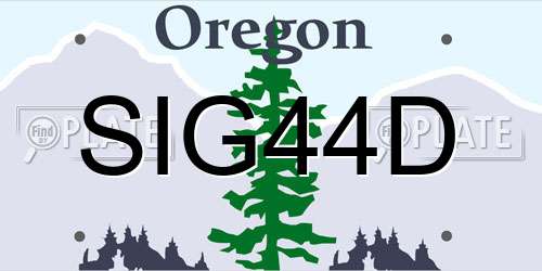 SIG44D Oregon License Plate