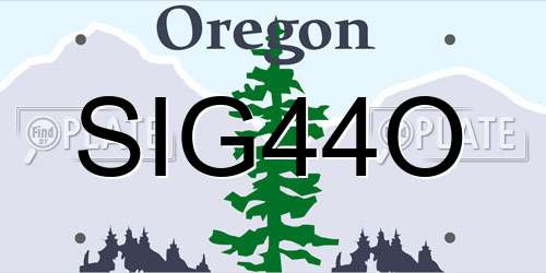 SIG44O Oregon License Plate