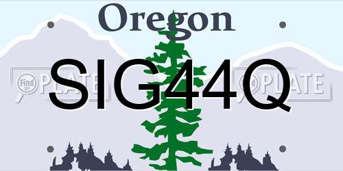 SIG44Q Oregon License Plate