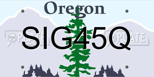 SIG45Q Oregon License Plate