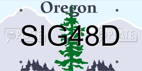 SIG48D Oregon License Plate