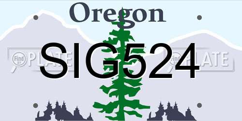 SIG524 Oregon License Plate