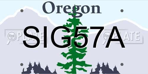 SIG57A Oregon License Plate