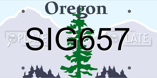 SIG657 Oregon License Plate