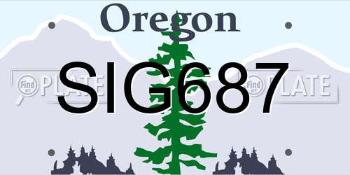 SIG687 Oregon License Plate