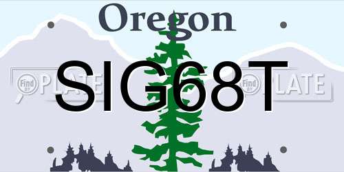 SIG68T Oregon License Plate