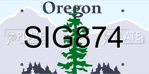 SIG874 Oregon License Plate