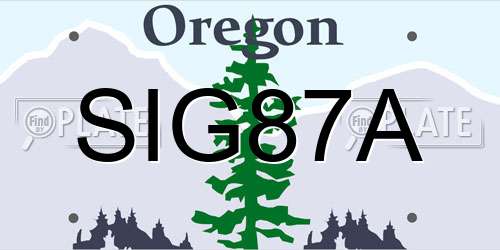 SIG87A Oregon License Plate