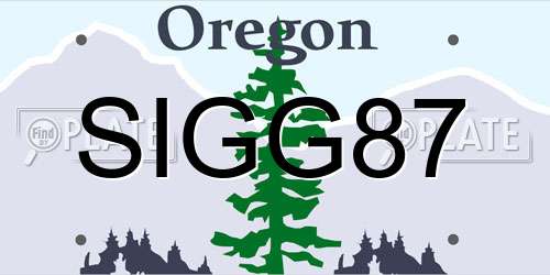 SIGG87 Oregon License Plate