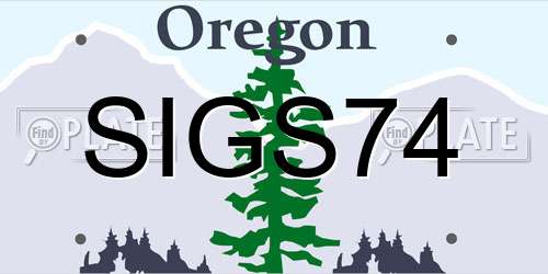 SIGS74 Oregon License Plate
