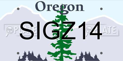 SIGZ14 Oregon License Plate