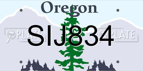 SIJ834 Oregon License Plate