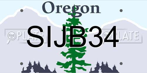 SIJB34 Oregon License Plate