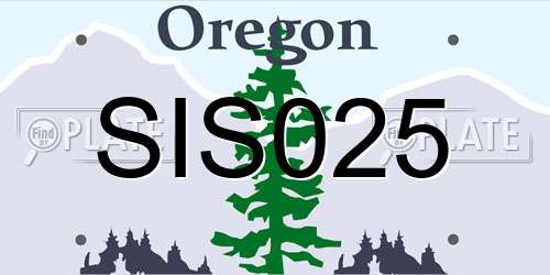 SIS025 Oregon License Plate