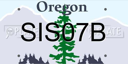SIS07B Oregon License Plate