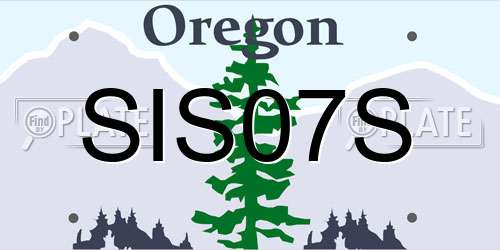 SIS07S Oregon License Plate