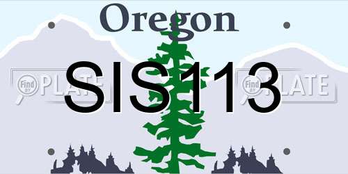 SIS113 Oregon License Plate