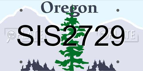 SIS2729 Oregon License Plate
