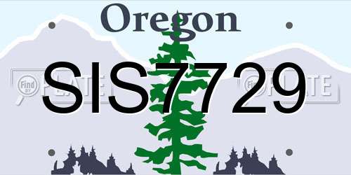 SIS7729 Oregon License Plate