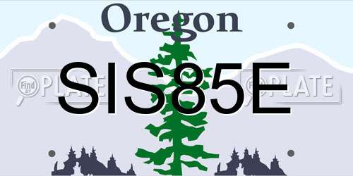 SIS85E Oregon License Plate