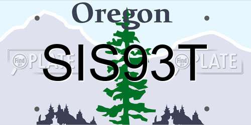 SIS93T Oregon License Plate