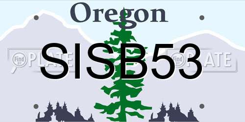 SISB53 Oregon License Plate