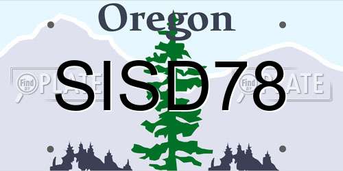 SISD78 Oregon License Plate