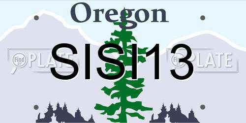 SISI13 Oregon License Plate
