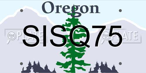 SISQ75 Oregon License Plate