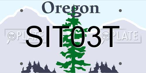 SIT03T Oregon License Plate