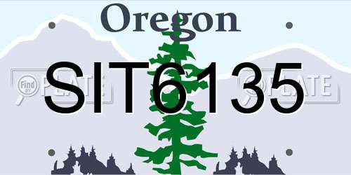 SIT6135 Oregon License Plate