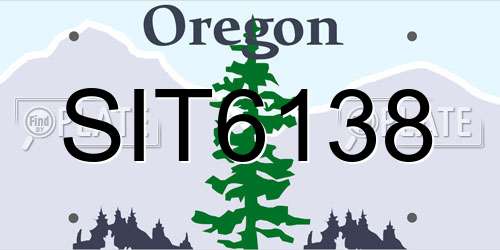 SIT6138 Oregon License Plate