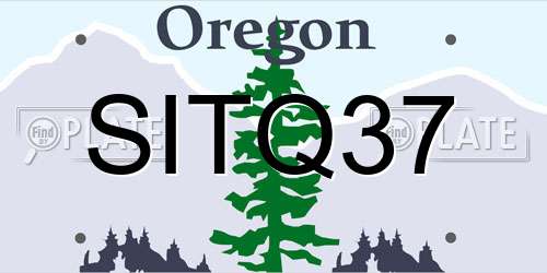 SITQ37 Oregon License Plate