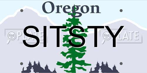 SITSTY Oregon License Plate