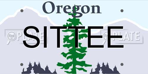 SITTEE Oregon License Plate