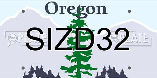 SIZD32 Oregon License Plate