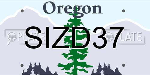 SIZD37 Oregon License Plate