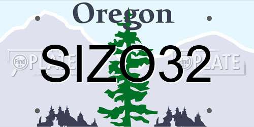 SIZO32 Oregon License Plate