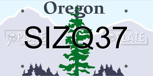 SIZQ37 Oregon License Plate
