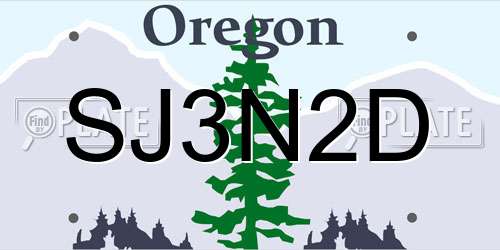 SJ3N2D Oregon License Plate