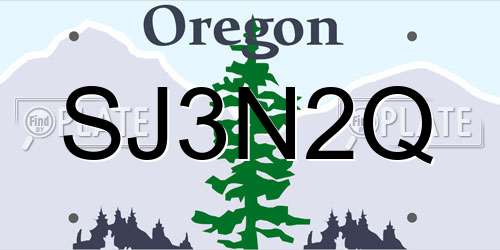 SJ3N2Q Oregon License Plate