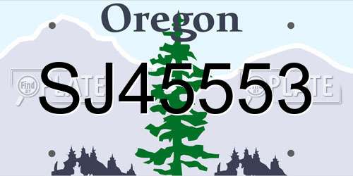 SJ45553 Oregon License Plate