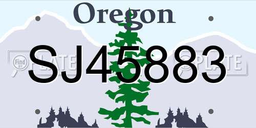 SJ45883 Oregon License Plate