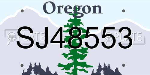 SJ48553 Oregon License Plate