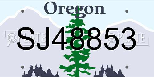 SJ48853 Oregon License Plate